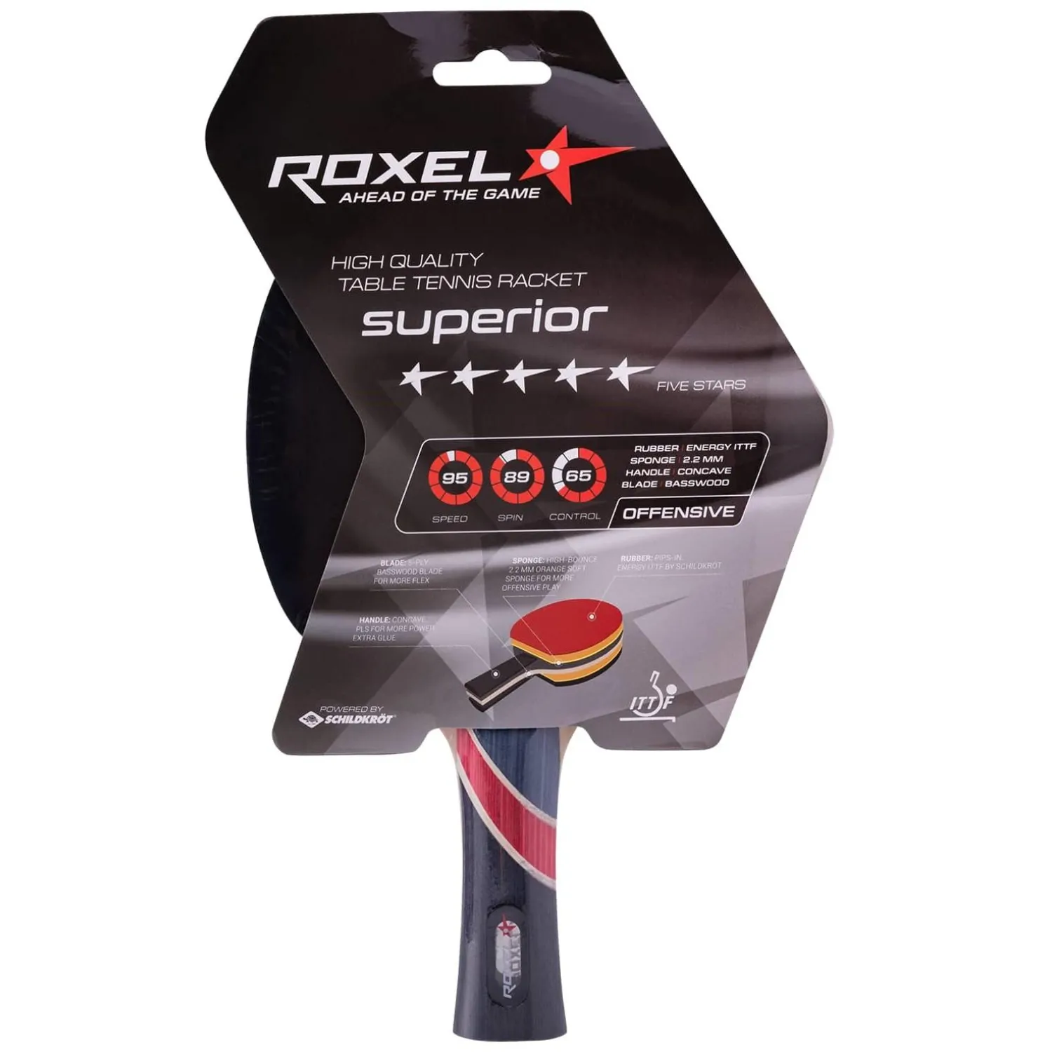 превью Ракетка для настольного тенниса Roxel 5x Superior коническая