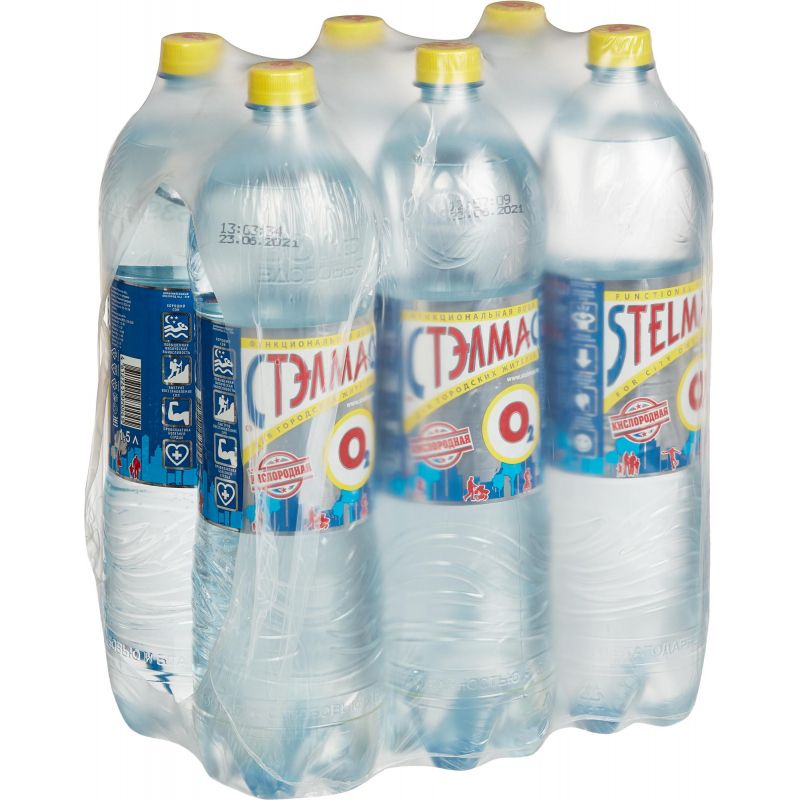 Вода питьевая Стэлмас О2 Кислород негаз 1.5л. ПЭТ 6 шт/уп