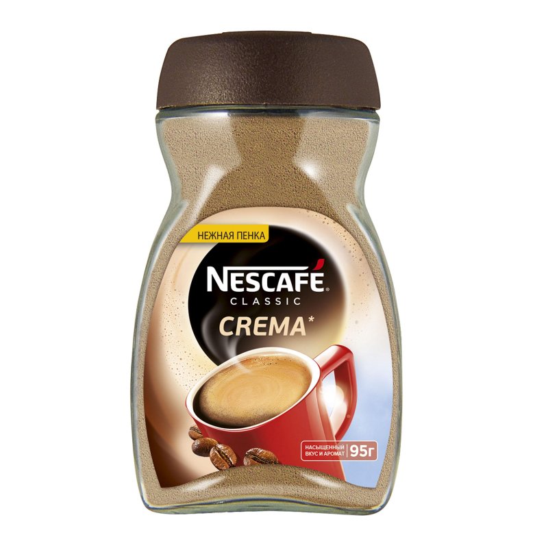 превью Кофе растворимый NESCAFE «Classic Crema», с нежной пенкой, 95 г, стеклянная банка