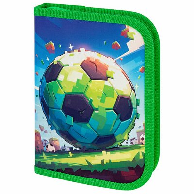 Пенал ПИФАГОР, 1 отделение, 1 откидная планка, полиэстер, 19×13 см, «Football match»