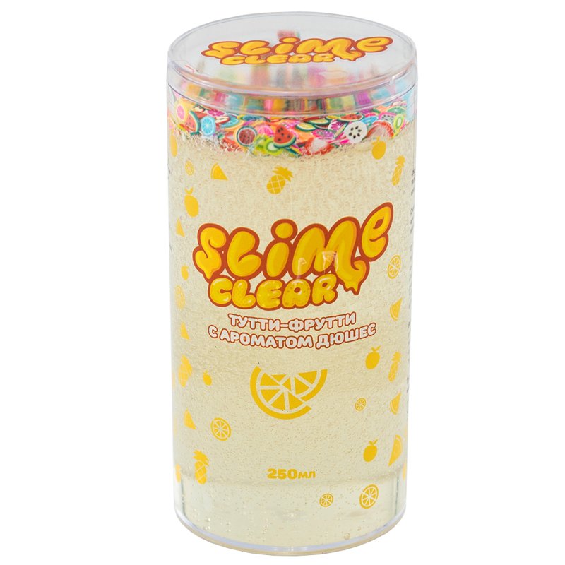 Слайм Slime «Clear-slime. Тутти-фрутти», прозрачный, с наполнением, с ароматом дюшес, 250г