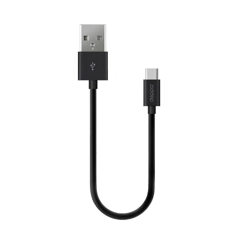 превью Кабель Deppa USB-A - USB-C, USB 2.0, 2.4A, 2м, черный