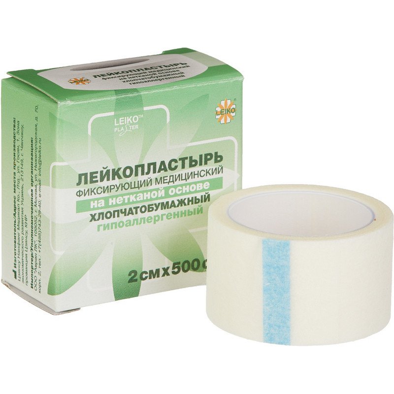 Перевяз. ср-ва Лейкопластырь 2×500см н/тканный в картоне 12 шт/уп