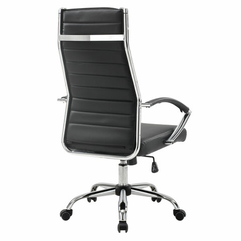 Кресло офисное BRABIX «Style EX-528», экокожа, хром, черное, 531947