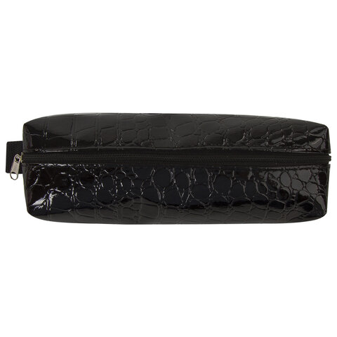 Пенал-косметичка BRAUBERG «Ultra black», «крокодиловая кожа», 20×6×4 см