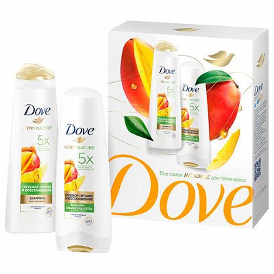 Подарочный набор DOVE «Глубокое питание и восстановление» Шампунь 250 мл + Бальзам 200 мл