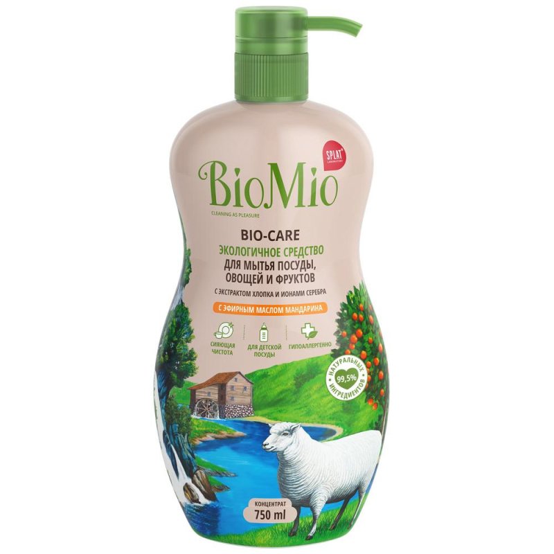превью Средство для мытья посуды BioMio Bio-Care мандарин 750 мл