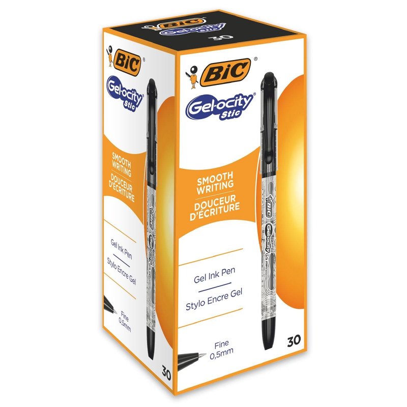 Ручка гелевая Bic Gelocity Stic черная (толщина линии письма 0.27мм)