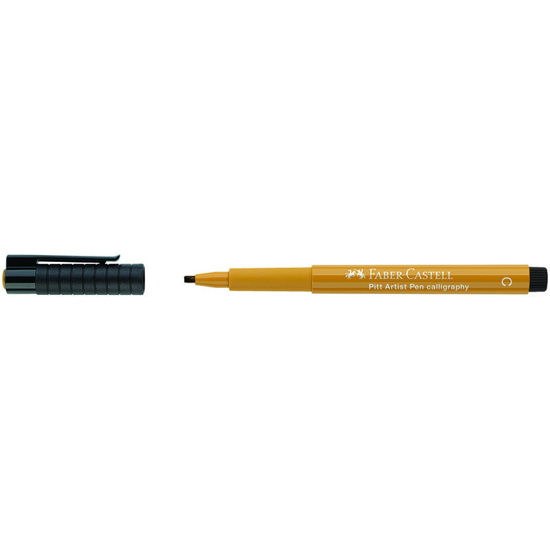 Ручка капиллярная Faber-Castell «Pitt Artist Pen Calligraphy» цвет 268 зеленое золото, С=2.5мм, пишущий узел каллиграфический