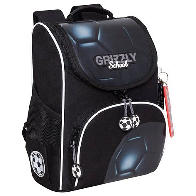 Ранец GRIZZLY анатомическая спинка, с мешком для обуви, для мальчиков, BALL, 33×25х13 см