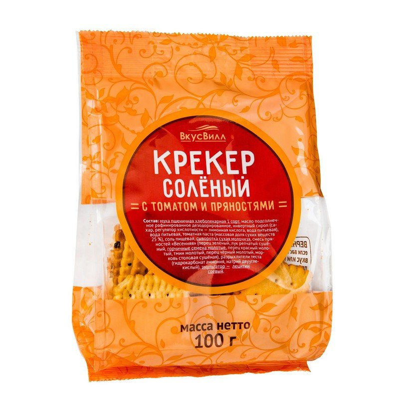 превью Крекер ВкусВилл соленый с томатом и пряностями 100 г