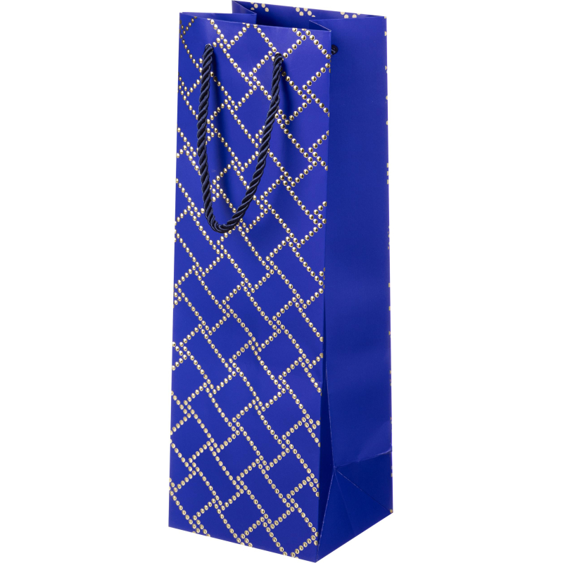 превью Пакет подарочный с мат. лам.12×35x10см(Bottle)Изысканный, чёрн,210г ППК-4504