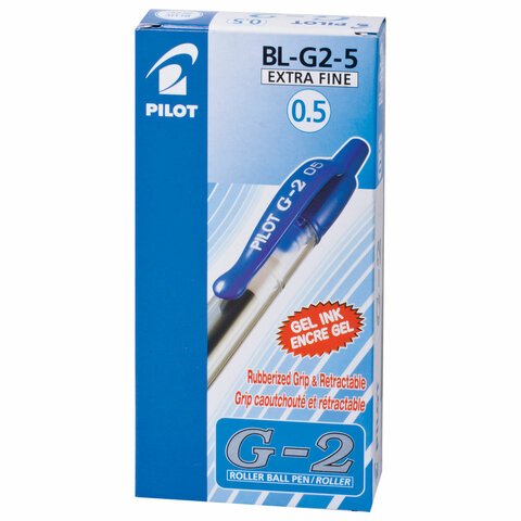 Ручка гелевая PILOT BL-G2-5 авт.резин.манжет.синяя 0,3мм