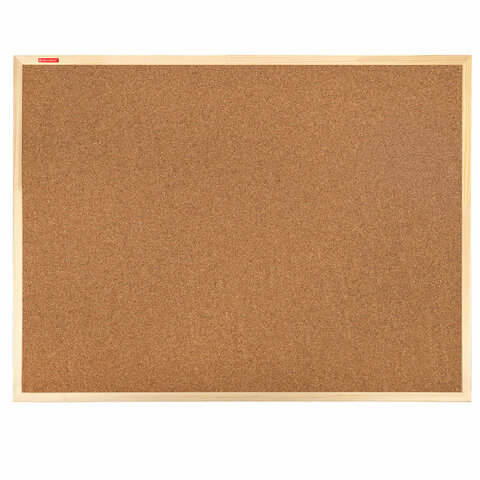 превью Доска пробковая для объявлений 90×120 см, деревянная рамка, BRAUBERG Wood