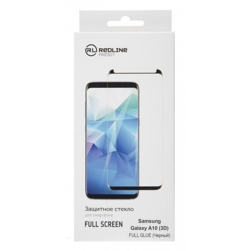 Защитное стекло для Samsung Galaxy A10 Full Screen (3D) FULL GLUE, RED LINE, черный