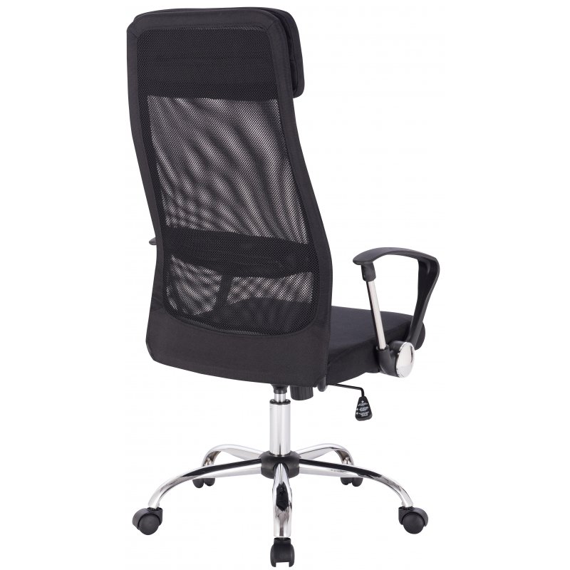 Кресло для руководителя Easy Chair 589 TC черное (сетка/ткань/хромированный металл)