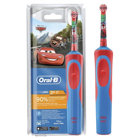 превью Зубная щетка электрическая детская ORAL-B (Орал-би) серия «Тачки», 3+ лет, D12.513K