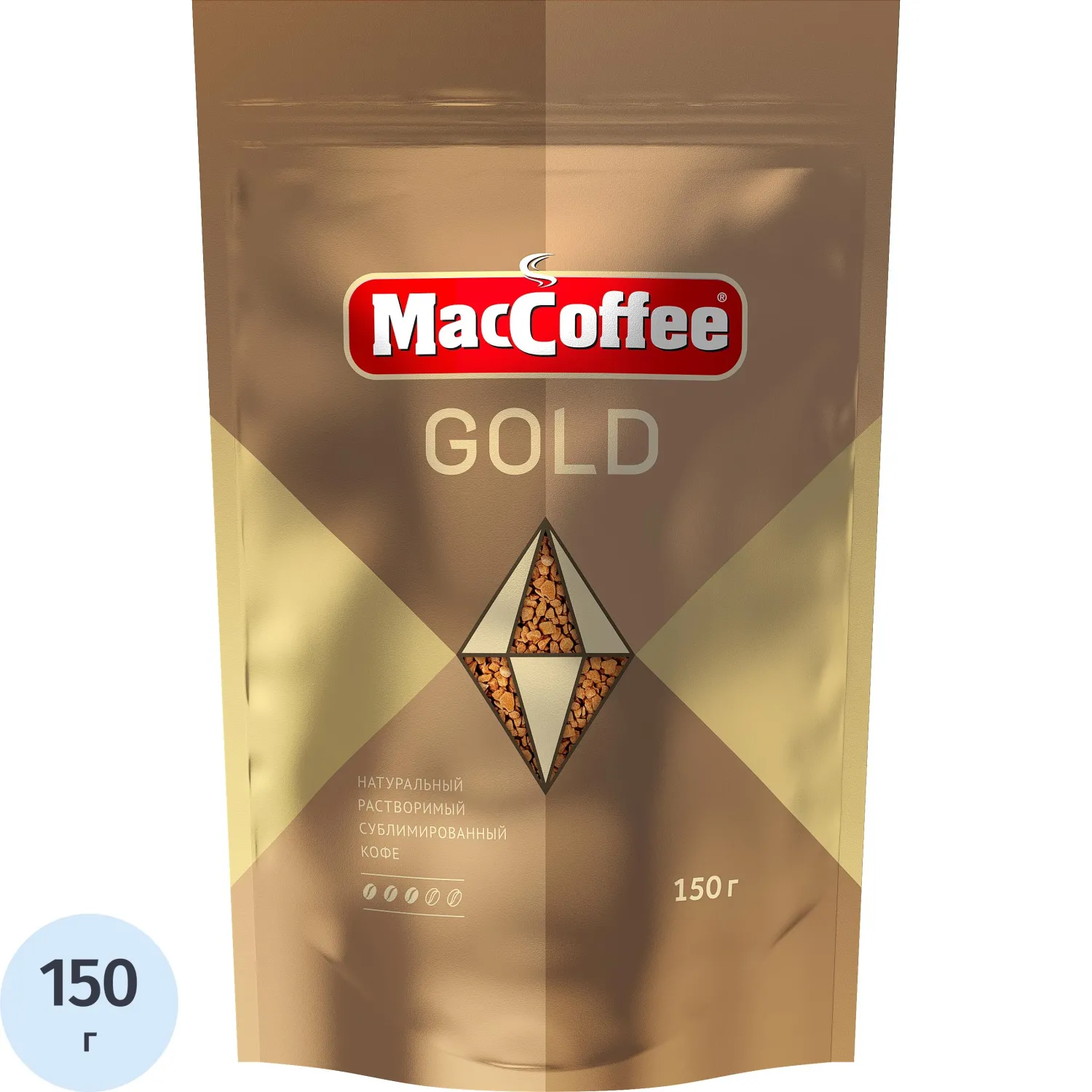 превью Кофе растворимый MacCoffee Голд дой-пак 150г