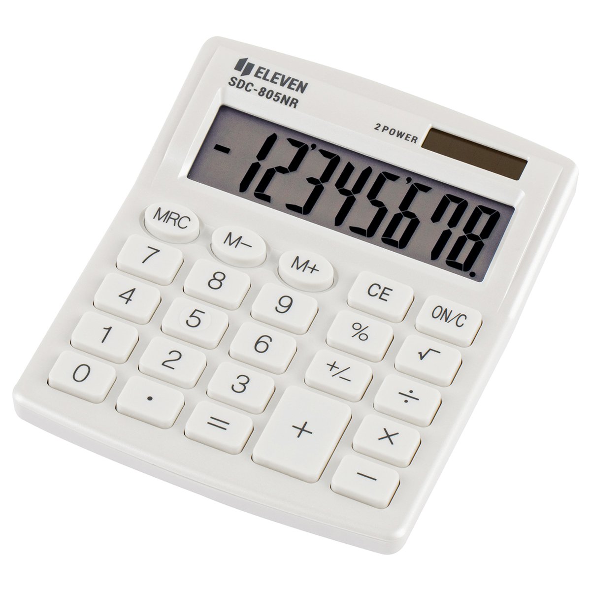 превью Калькулятор настольный Eleven SDC-805NR-WH, 8 разр., двойное питание, 127×105×21мм, белый