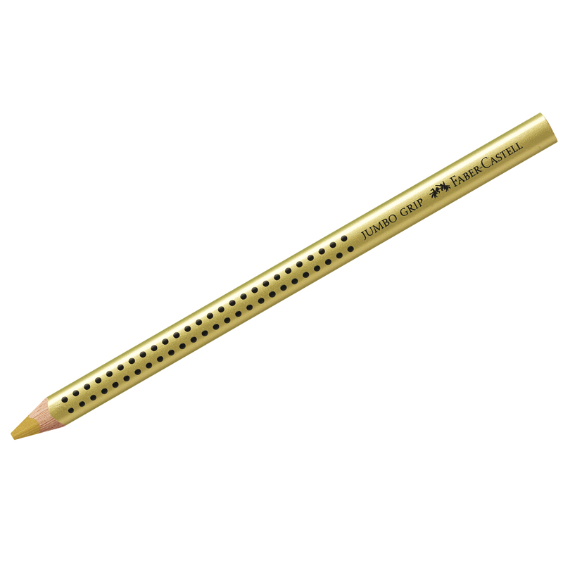 превью Карандаш Faber-Castell «Jumbo Grip» золотой металлик, трехгран., утолщен., заточен. 