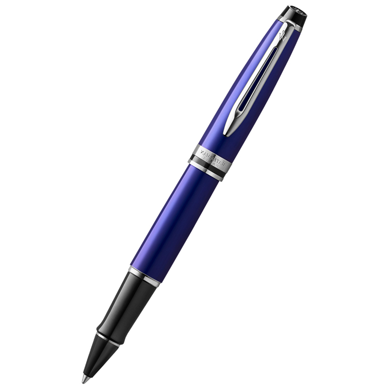 превью Ручка-роллер Waterman «Expert Blue Palladium» черная, 0.8мм, подарочная упаковка