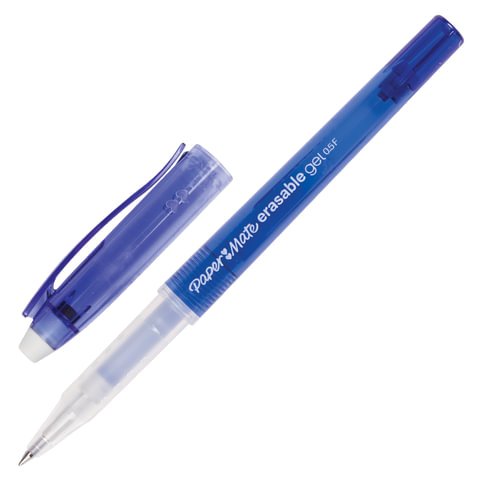 превью Ручка стираемая гелевая PAPER MATE «Erasable Gel», СИНЯЯ, корпус синий, узел 0.7 мм, линия письма 0.5 мм