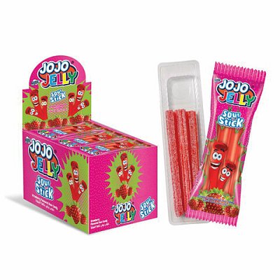 Кислые трубочки JOJO JELLY «Жевательный мармелад» со вкусом клубники, 20 г, КОНФИТОЙ