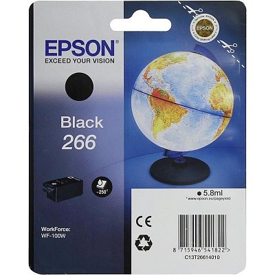 Картридж струйный Epson T266 C13T26614010 черный оригинальный