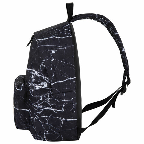 Рюкзак BRAUBERG универсальный, сити-формат, «Black marble», 20 литров, 41×32х14 см