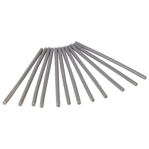 Клеевые стержни, диаметр 7 мм, длина 200 мм, серебристые, комплект 12 шт., BRAUBERG, европодвес
