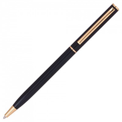 Ручка бизнес-класса шариковая BRAUBERG «Slim Black», корпус черный, узел 1 мм, линия письма 0.7 мм, синяя