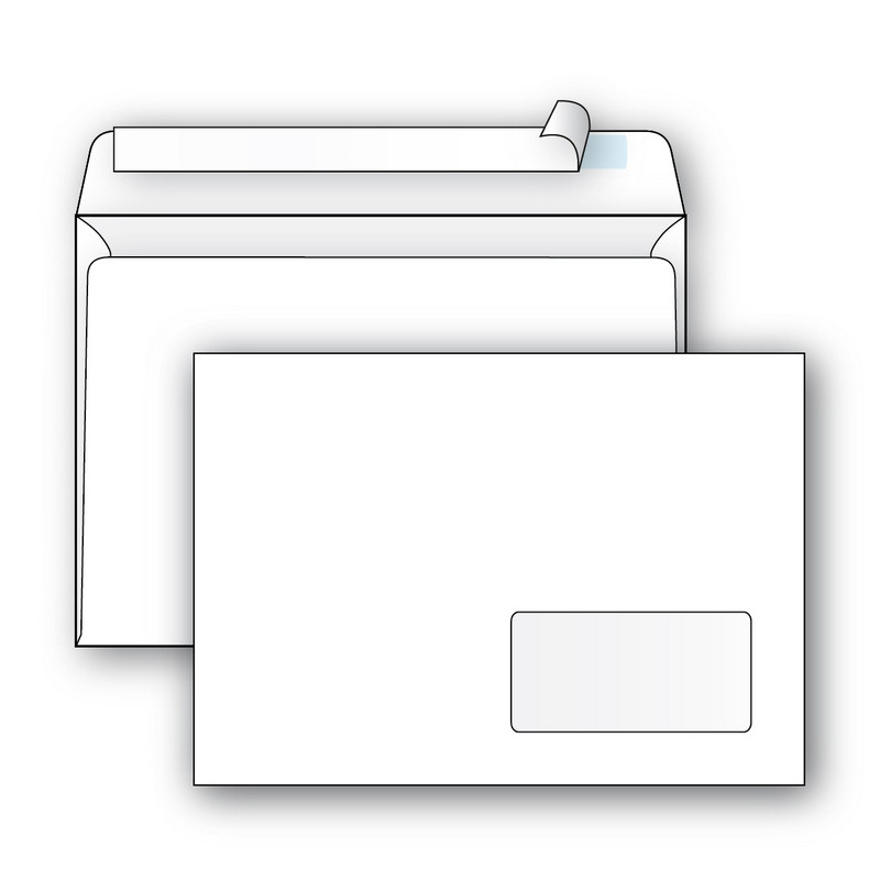 превью Конверт Ecopost С5 (162х229мм), стрип,пр.окно, 80г, 1000шт/уп /2832