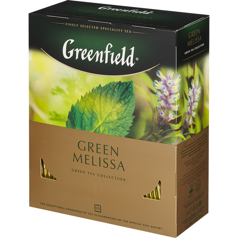 Чай Greenfield Green Melissa зел.фольгир. 100 пак/уп 0879-09