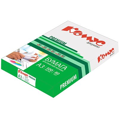 Бумага КОМУС ДОКУМЕНТ Premium (А3, марка А, 80 г/кв. м, 500 л)