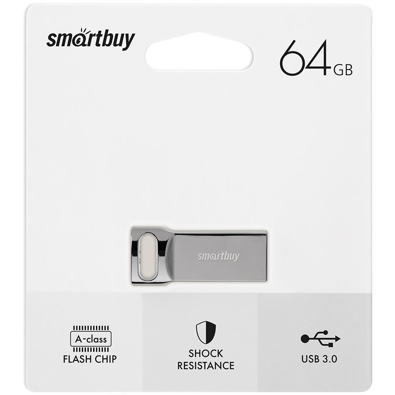 Память Smart Buy «M2» 64GB, USB 3.0 Flash Drive, серебристый (металл. корпус )