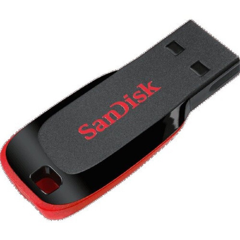 Флэш-диск 64 GB, SANDISK Cruzer Blade, USB 2.0, черный/красный