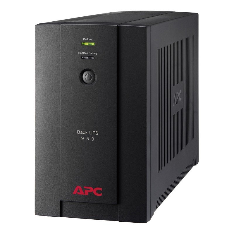 Источник бесперебойного питания APC BX950UI, 950 VA (480 W), 6 розеток IEC 320, 2 розетки RJ11, черный