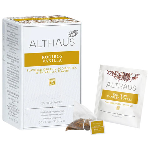 Чай ALTHAUS «Rooibos Vanilla» фруктовый, 20 пакетиков в конвертах по 1.75 г, ГЕРМАНИЯ