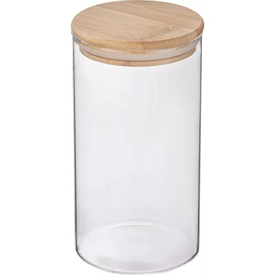 Банка стеклянная для сыпучих продуктов с крышкой BAMBU, 1.3 л