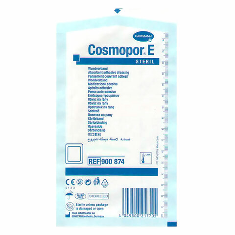 Пластырь-повязка COSMOPOR E STERIL, комплект 10 шт., нетканая основа, 15×9 см