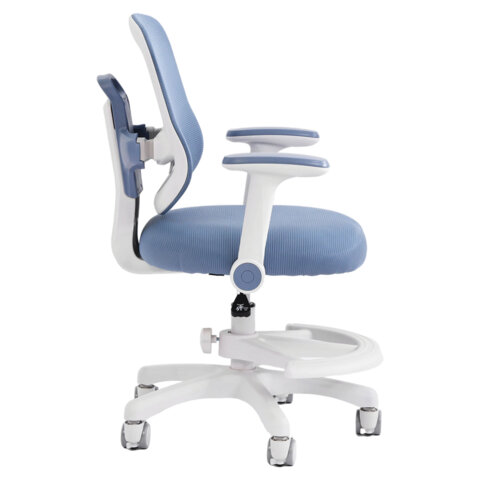 Кресло детское с подставкой для ног BRABIX KIDS «MG-215», сетка/ткань TW, голубое