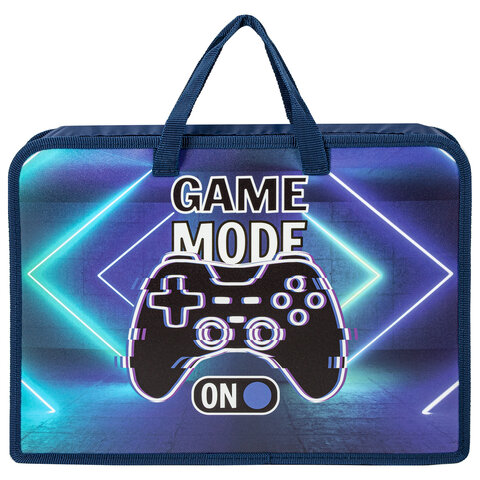 Папка на молнии с ручками ЮНЛАНДИЯ А41 отделениепластикширина 75 мм«Game mode»270957