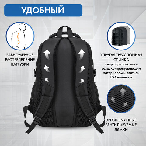 Рюкзак BRAUBERG CONTENT универсальный, 3 отделения, светоотражающий принт, Anime choice, 47×33х18 см