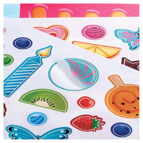 Наклейки бумажные с игровым полем НАБОР 2л, 184 наклейки, Сладкое настроение, HTB,2Н5н, ш/к65803