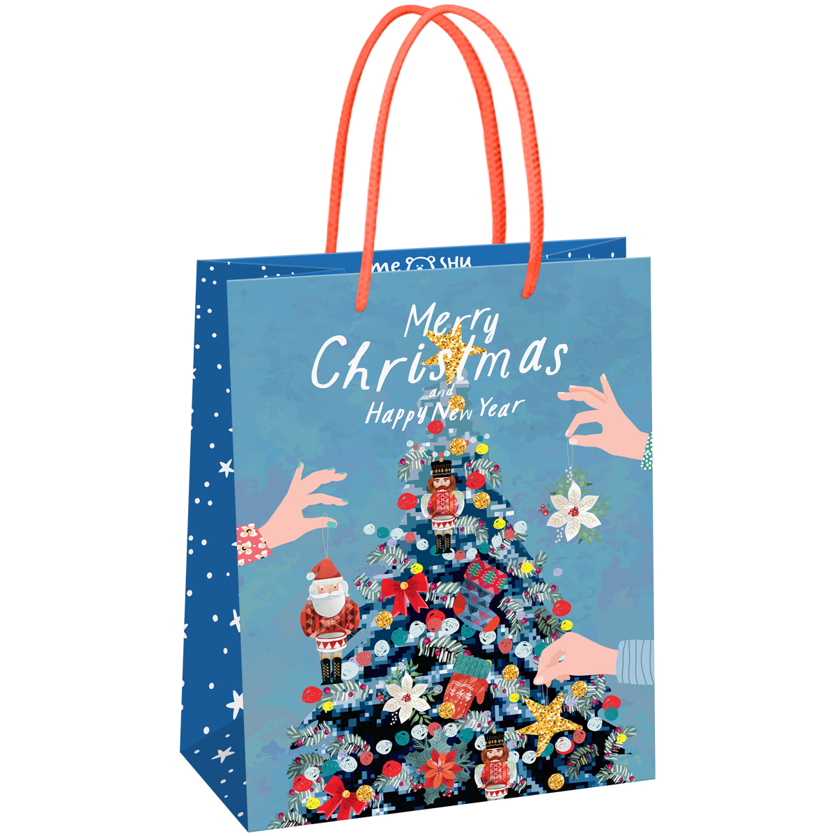 Пакет подарочный 18×23×10см MESHU «Christmas», матовая ламинация