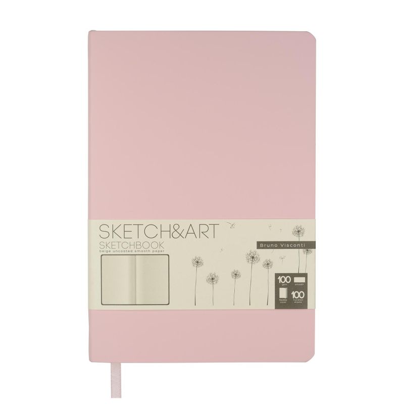 Скетчбук Sketch&Art Zefir 140×210мм 100л бежев 100г, мягк. обл. розов 1-500/04