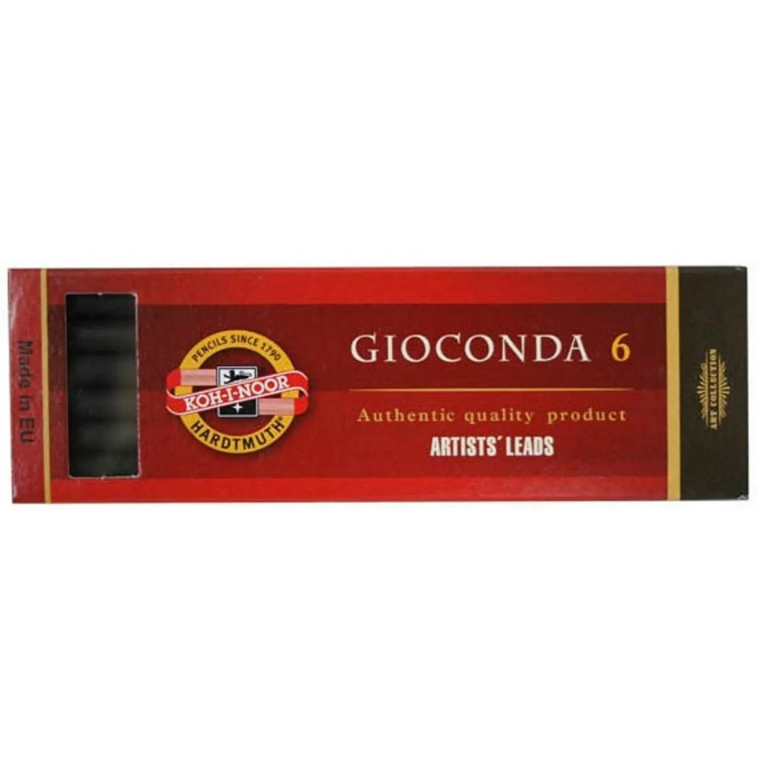 Прессованный уголь для рисования Koh-i-Noor Gioconda чёрный мягкий (6 штук в упаковке)