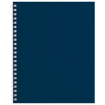 Тетрадь А5 96 л., HATBER, гребень, клетка, Soft-touch ламинация, SoloMatte «Сапфир»