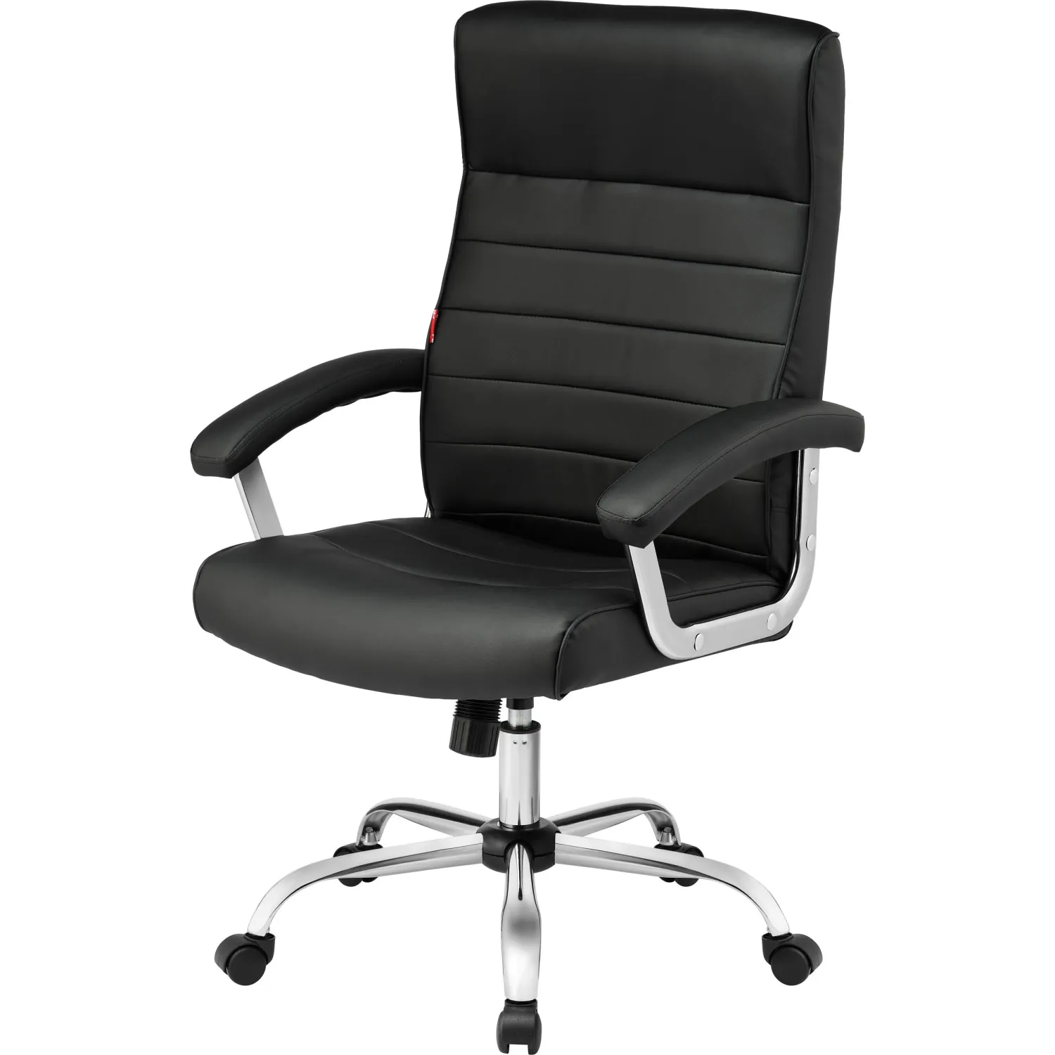Кресло для руководителя Комус Мебель (Easy Chair) 586 чёрное (экокожа, металл хромированный)