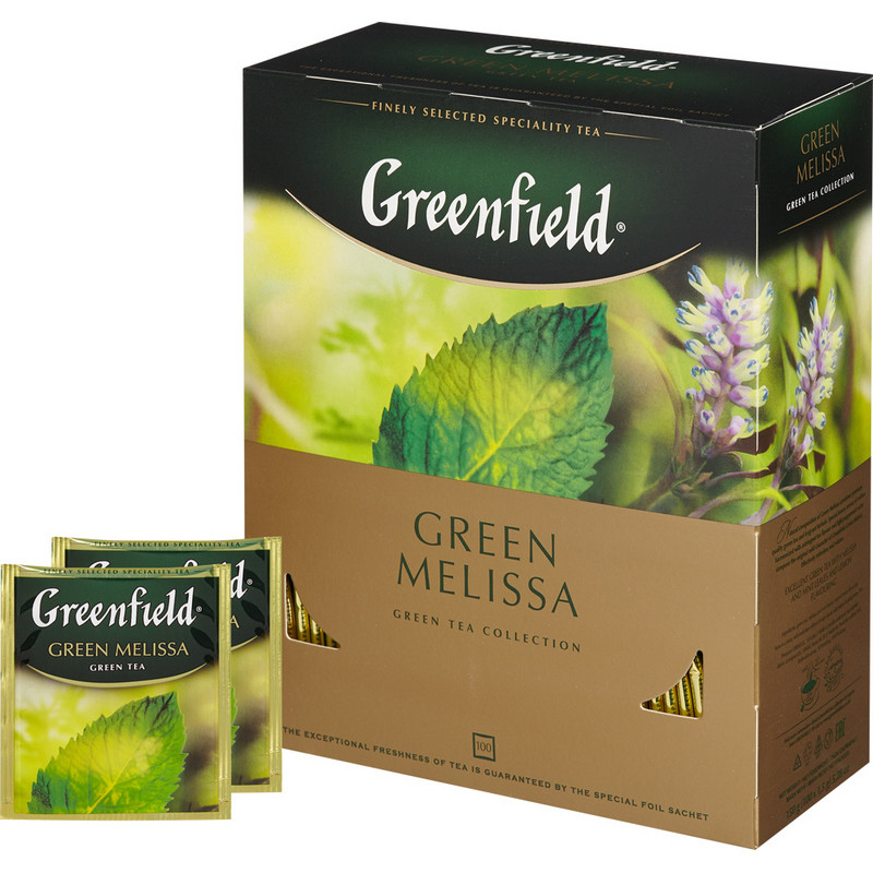 Чай Greenfield Green Melissa зел.фольгир. 100 пак/уп 0879-09